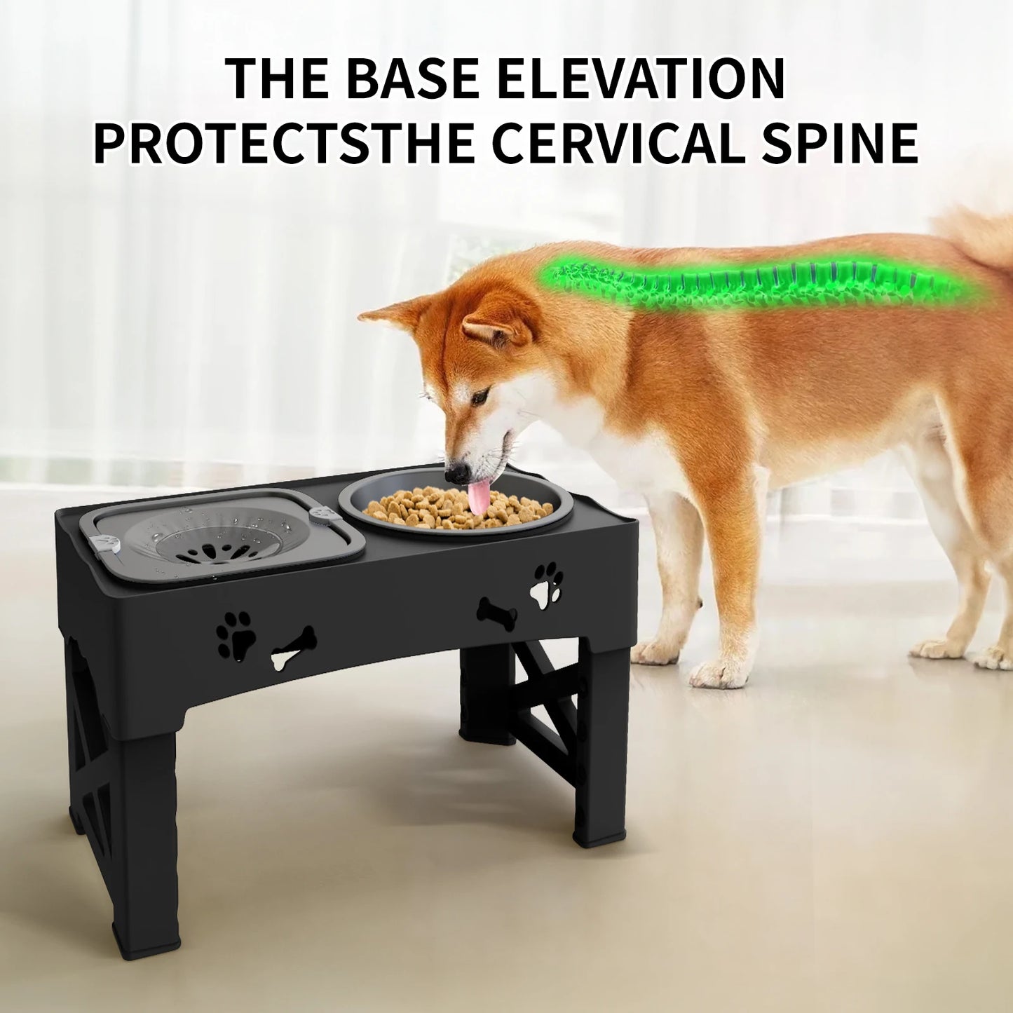 Barksby 3-in-1 Adjustable Dog Feeder