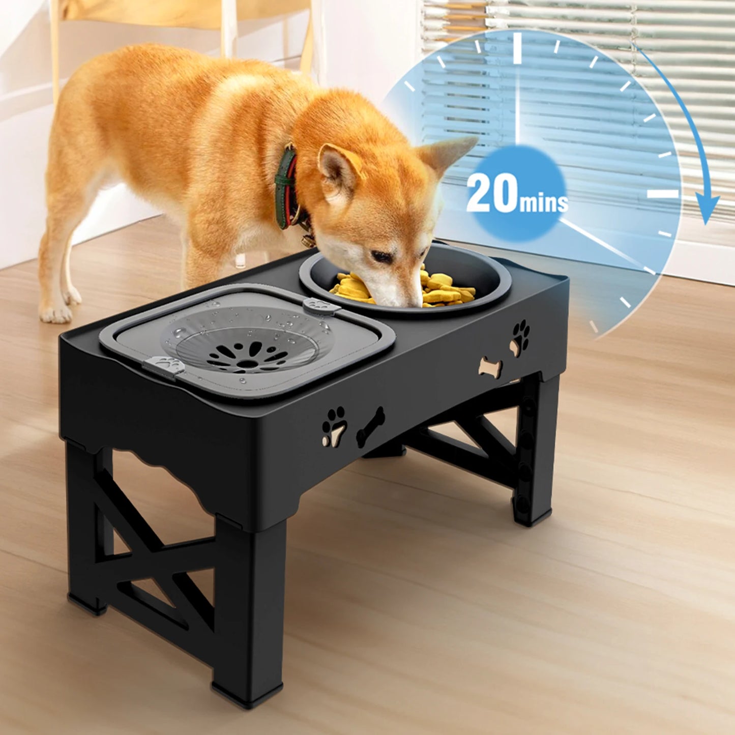 Barksby 3-in-1 Adjustable Dog Feeder