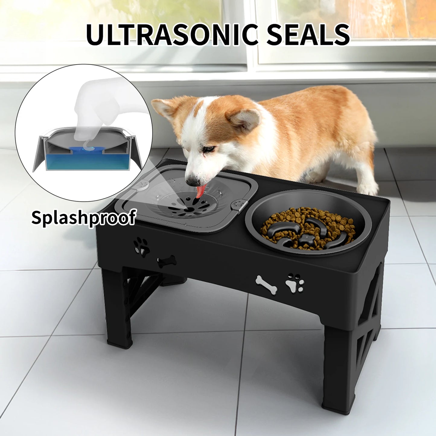 Barksby 3-in-1 Adjustable Dog Feeder